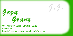 geza granz business card